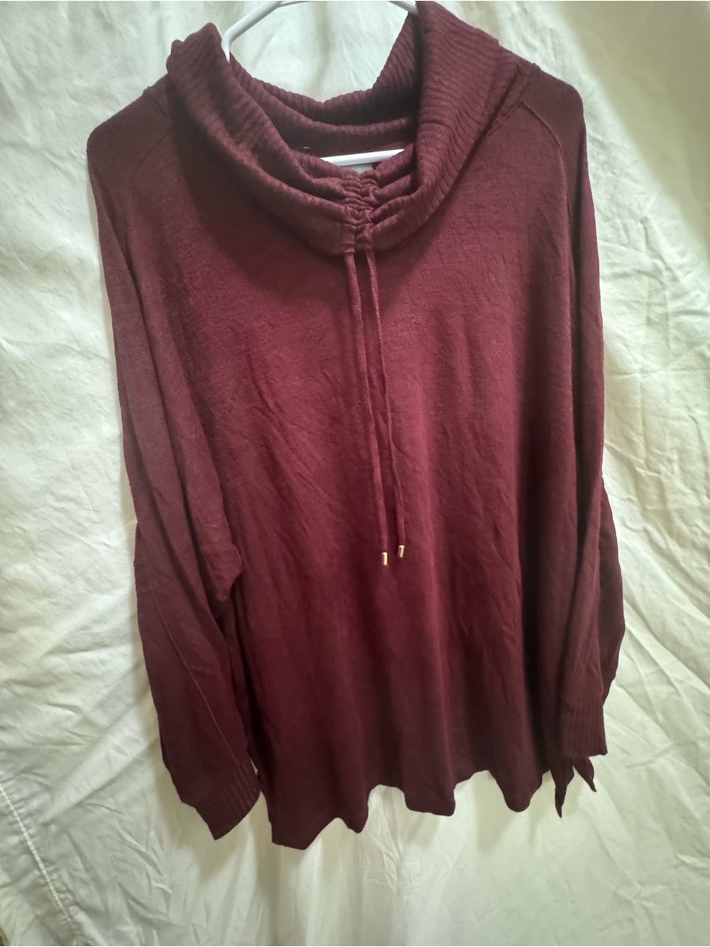 Chico’s Burgundy lightweight Cowl Neck Pullover Sweater
